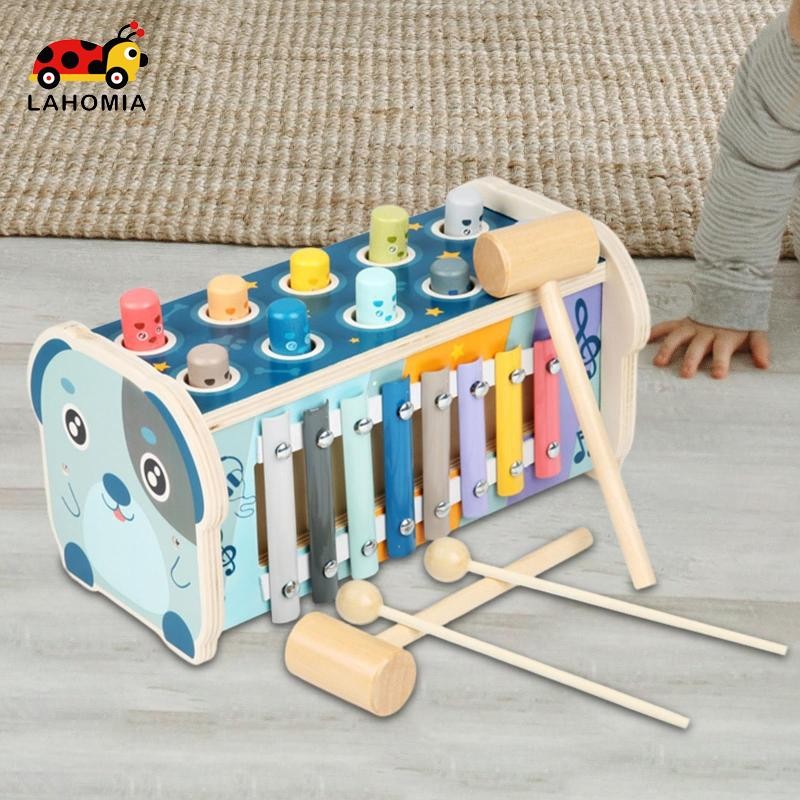 LAHOMIA Búa Đồ Chơi Đập Whack Nốt Ruồi Trò Chơi Giáo Dục Số Mê Cung Hoạt Động Ban Với Xylophone 8 No
