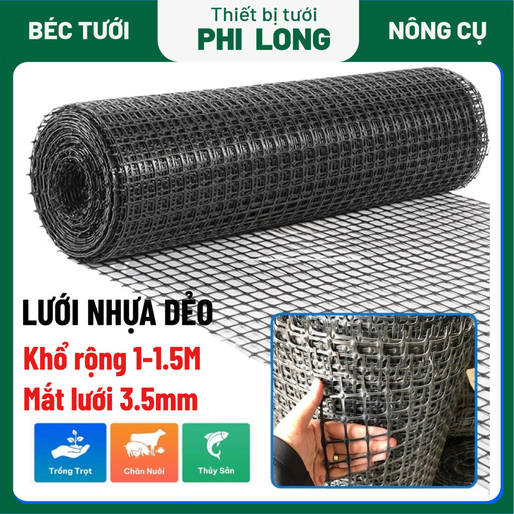 (5 Mét) Lưới nhựa dẻo rào vườn, lưới rào gà, hàng rào làm từ nhựa nguyên sinh, dày dặn, khổ rộng 1m,