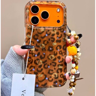  Ốp điện thoại hình mèo KT toàn màn hình màu nâu sang trọng cho iPhone17 Pro max 16 15 14 13 Pro Max bảo vệ camera chống sốc chống rơi mặt sau cứng 