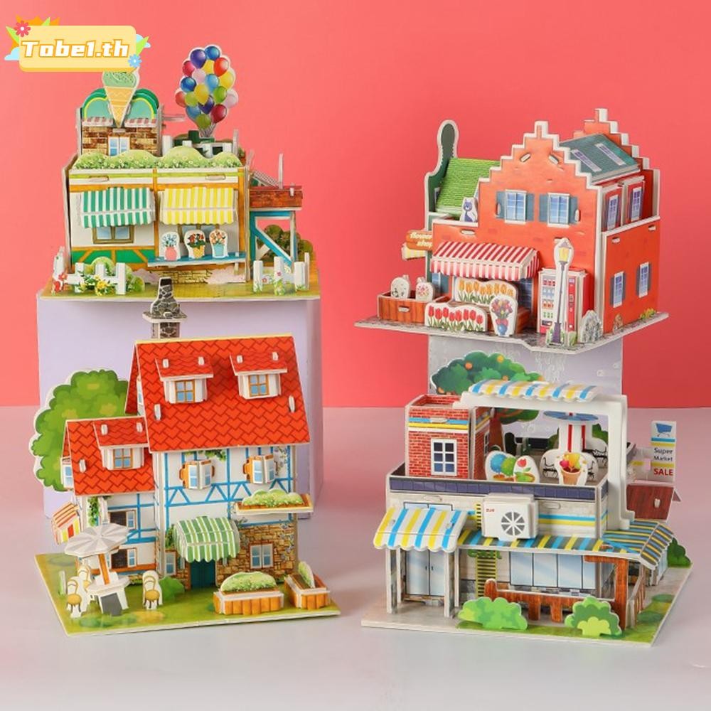 Câu đố ghép hình TOBE1, Câu đố mô hình ngôi nhà thủ công giáo dục sớm, Đồ chơi trẻ em Mô hình câu đố