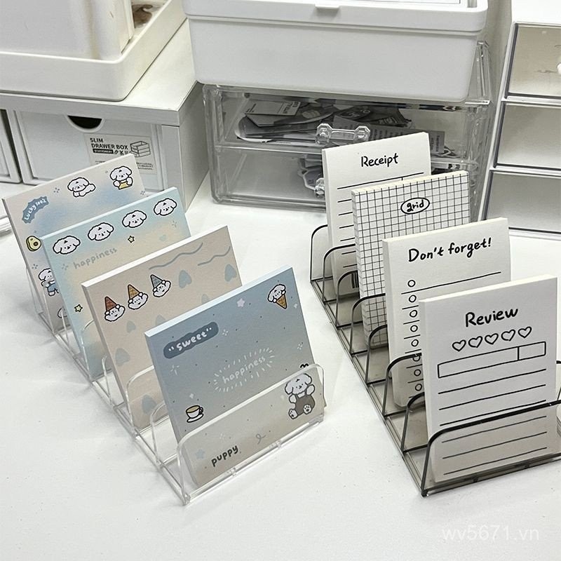 Sổ tay Tidy-up Để Bàn Văn Phòng Bookend Kệ Giấy Dán Ghi Chú Hộp Bảo Quản Giấy Dán Ghi Chú Để Bàn Bưu