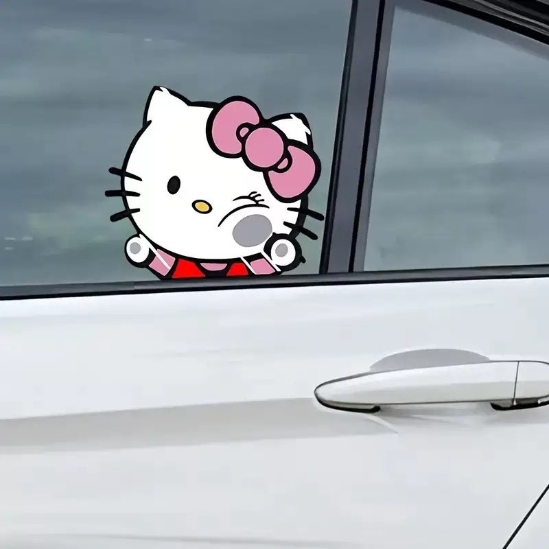 Nhãn dán ô tô Hello Kitty Sanrio Hello Kitty Sticker Decal dễ thương Thích hợp cho nhãn dán kính ô t