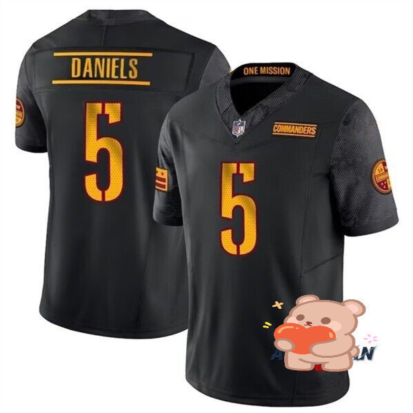 Áo Bóng Đá Washington Commanders Jayden Daniels Màu Đen Giới Hạn 2024