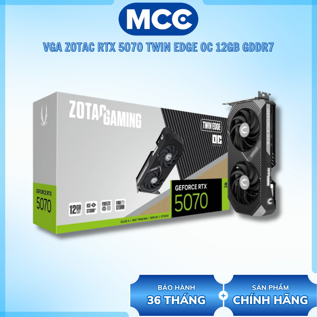 VGA ZOTAC GAMING RTX 5070 Twin Edge OC 12GB GDDR7