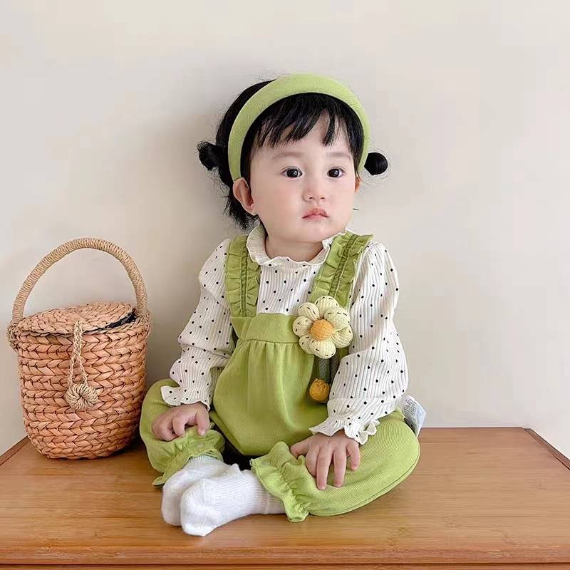 【Ready Stock】 Baby Going out Clothes Baby Autumn Jumpsuit Baby Girl Rompers Spring and Autumn Romper