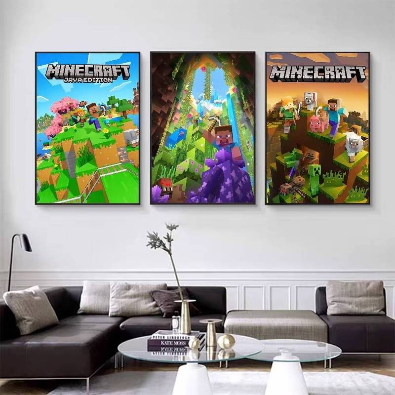 Poster Canvas theo chủ đề M 3D Minecraft sôi động dành cho người hâm mộ