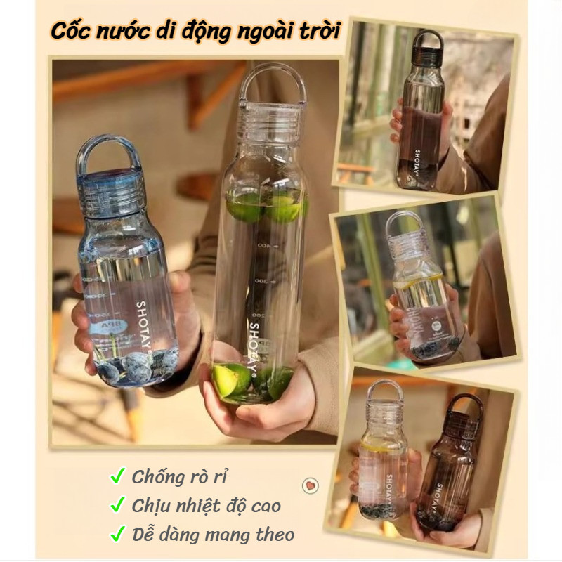 670ml Thời Trang Tritan Chất Liệu Bình Nước, cốc nước ngoài trời cho học sinh，Chịu nhiệt cao, tiện lợi và bền | BigBuy360 - bigbuy360.vn
