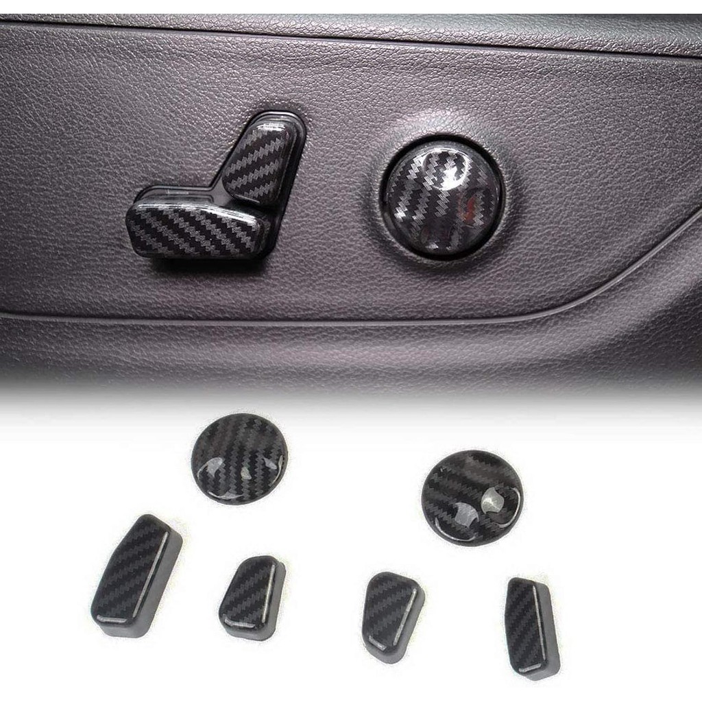 Crosselec Sợi Carbon Điều Chỉnh Ghế Nút Bao Viền Cho Dodge Charger 2011 + / Chrysler 300 2015-2021