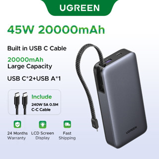 【mới】【Pin Sạc Dự Phòng Có Thể Đặt Hàng】【20000mAh 45W】Sạc dự phòng UGREEN  Bộ sạc di động 20.000mAh tích hợp cáp USB C,