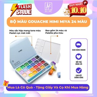   Phiên Bản Mới  Màu Gouache Himi Dạng Thạch 18 24 màu x 30ml - Tặng Kèm Giấy Vẽ 