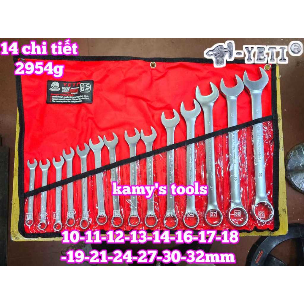 Bộ cờ lê vòng miệng YETI đầu búa 14 chi tiết 10-32mm YETI-32202A