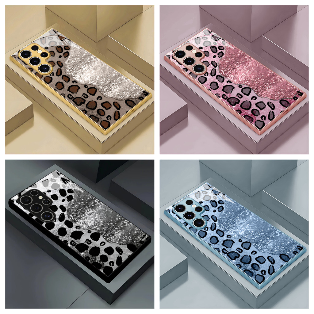 Sequin Leopard Print Thích hợp cho Ốp điện thoại Samsung S25edge s24ultra Kính cường lực s21FE / 23P