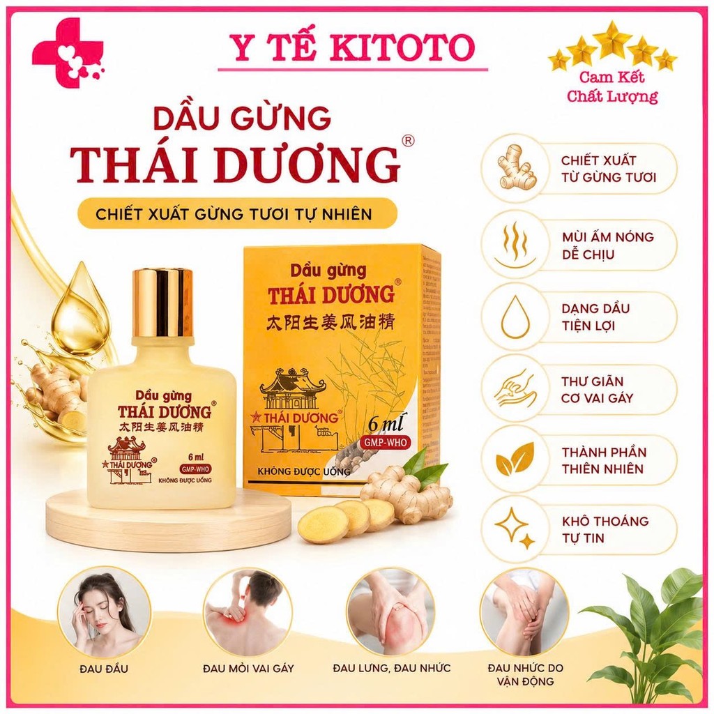 Dầu gừng Thái Dương 6ml, 24ml Y TẾ KITOTO