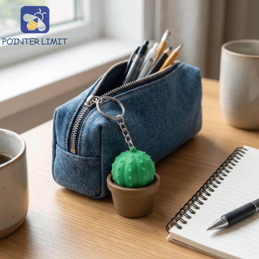 POINTER GIỚI HẠN Nút Clicker, Móc chìa khóa Clicker xương rồng hoạt hình bằng nhựa, Trang trí dễ thư