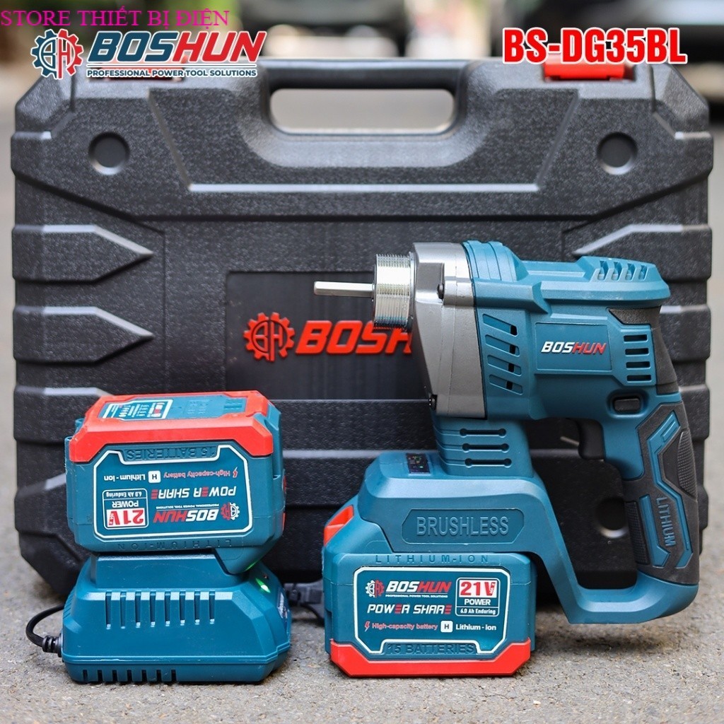 Máy Đầm Dùi Bê Tông Pin Boshun BS-DG35BL, Đầu Nối Cần 35mm, STORE THIẾT BỊ ĐIỆN
