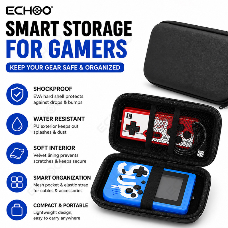 Túi Đựng Máy Chơi Game EVA Chống Sốc Gameboy Retro 4 Nút Mini Game Console Bag HDD Phụ Kiện Gaming