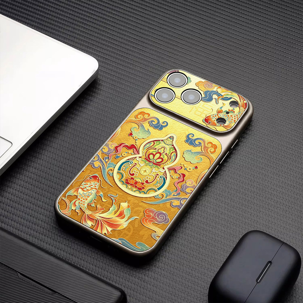 Ốp Điện Thoại Koi Bầu Thích Hợp Cho iPhone17promax Apple 16pro Phong Cách Trung Hoa 15plus Từ 14 Mới