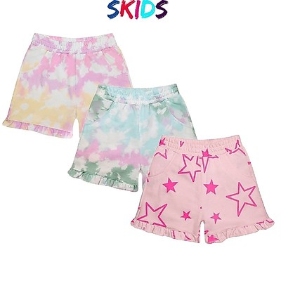 Quần đùi bé gái SKIDS Quần short trẻ em mùa hè chất cotton mền mịn thoáng mát cho bé 2 đến 8 tuổi