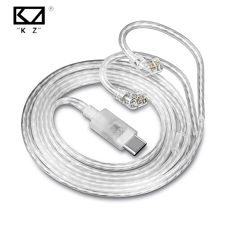 Tai nghe KZ Type-c 2PIN Cáp nâng cấp mạ bạc Dây tai nghe cho KZ ZSN PRO ZS10 ZS12 Pro 2 X
