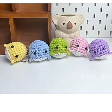 set 2 móc khóa cá voi len cute, móc khóa rẻ, 1k, xinh xắn, móc khóa cặp đôi, quà sinh nhật, quà tặng
