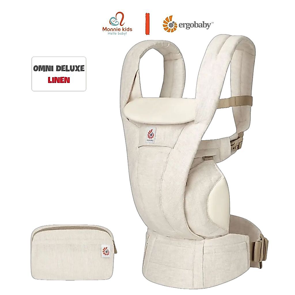 Địu trợ lực Ergobaby Omni Deluxe Linen 4 tư thế cho bé sơ sinh an toàn thoáng mát - Monnie Kids