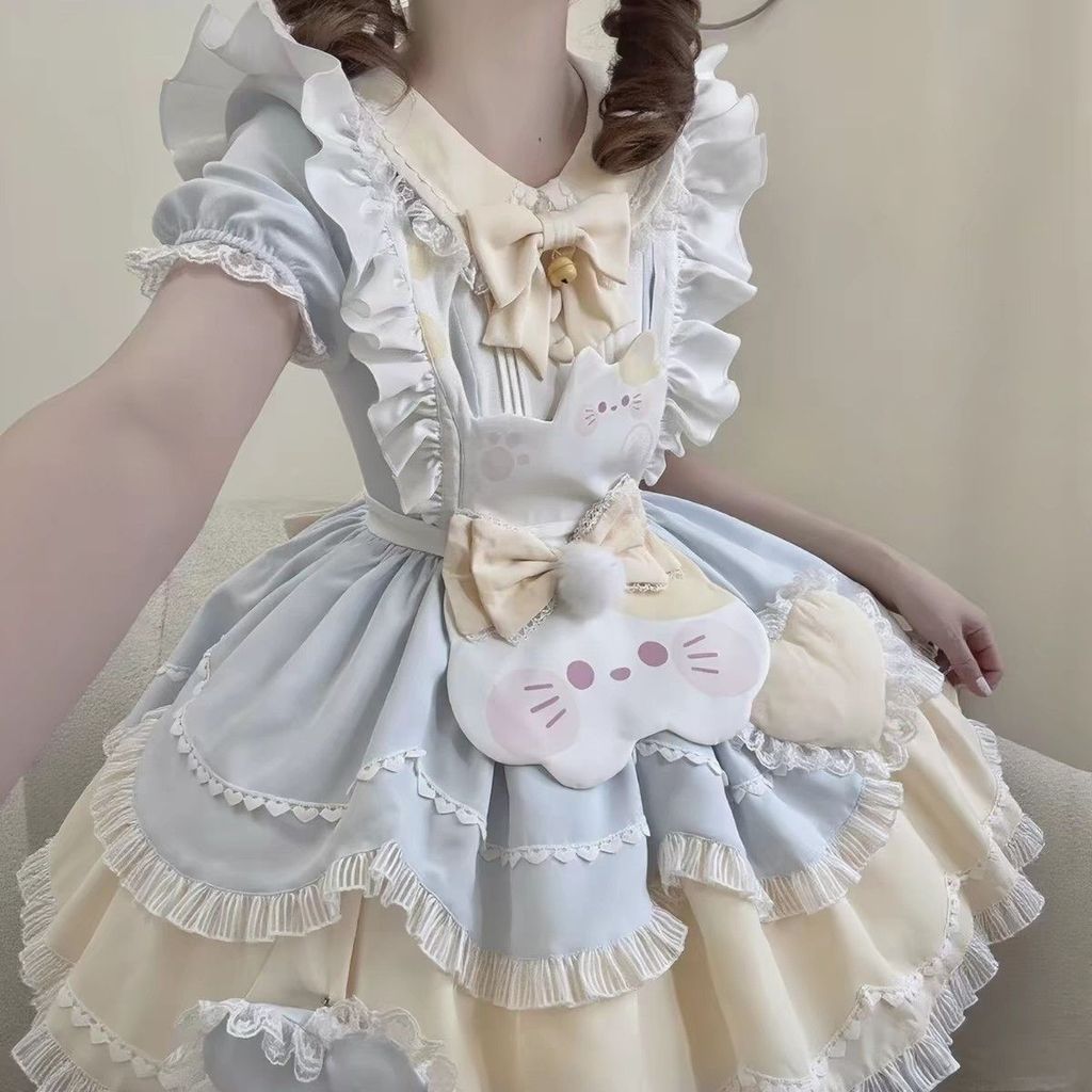 Áo thun ngắn tay phong cách ngọt ngào dành cho nữ có sẵn trong kho lolita Váy Lolita, váy mèo con Lo