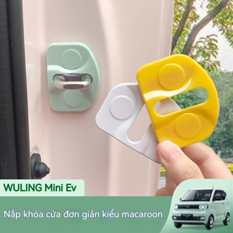 Đối với WULING Mini Ev Khóa cửa ô tô Vỏ bảo vệ Khóa cửa Vỏ bảo vệ Dễ thương WULING Mini Ev Phụ kiện 