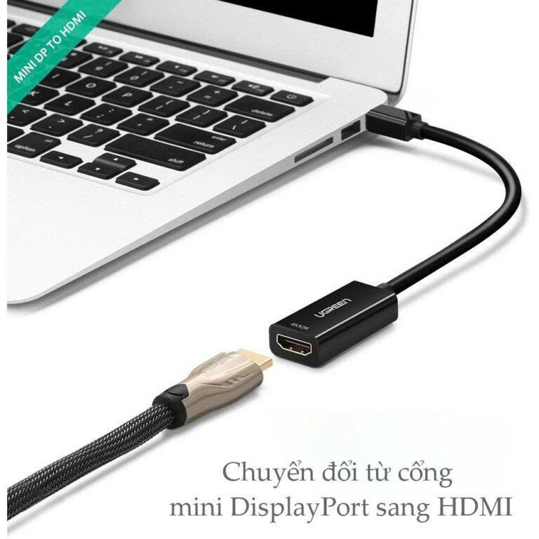Ugreen Cáp chuyển Mini Displayport sang HDMI Ugreen MD112 40360 hỗ trợ 4K X2K màu đen dài 20 cm