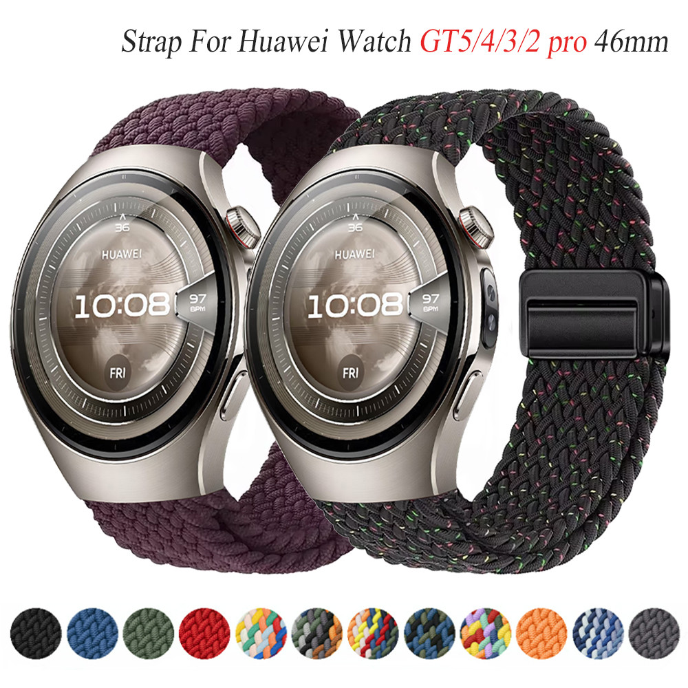 Dây đeo từ tính Nylon 18mm 20mm 22mm cho Huawei Watch 5 / GT5 Pro / GT5 GT4 46mm 41mm Vòng đeo tay t