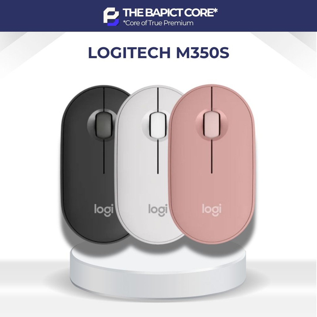 Chuột Bluetooth Logitech M350s Pebble 2 Silent - Thiết kế mỏng nhẹ, nút tùy chỉnh, Easy-Switch, độ p
