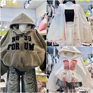  Áo khoác nỉ có khoá kéo form rộng mũ 2 lớp unisex nam nữ- hình thêu con ngựa ở ngực-thubio98 