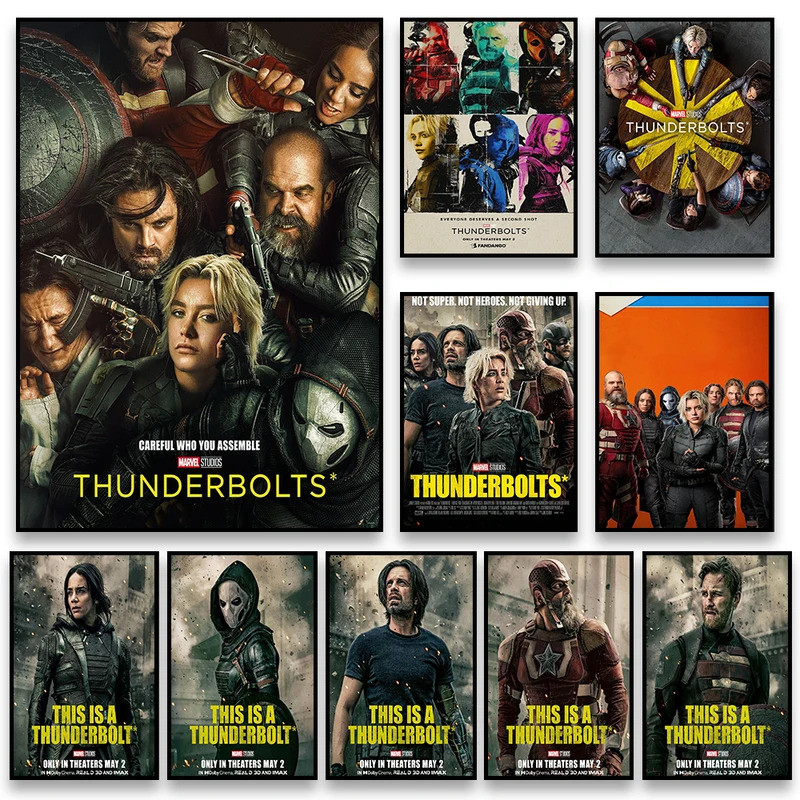 (P61) Poster phim điện ảnh Marvel Thunderbolts dán tường - Áp phích phim Thunderbolts trang trí nhà