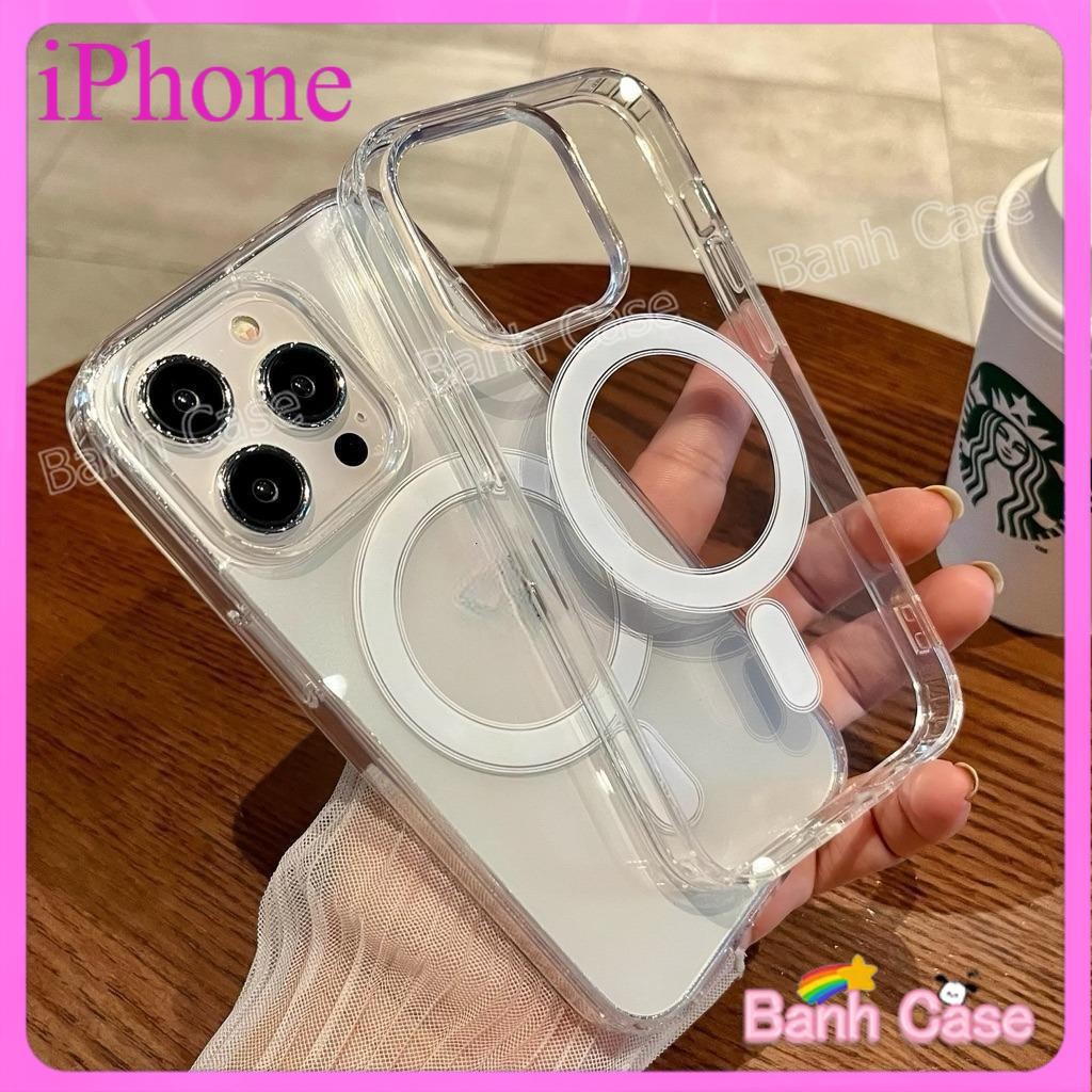 Ốp Sạc Không Dây Từ Tính Ốp lưng iPhone17 16 15 14 13 12 11 Pro Max 7 8 Plus XR XS Max Vỏ Cứng Chống Sốc Trong Suố