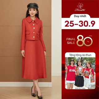 Chân váy nữ dáng dài HeraDG thiết kế chân váy xòe bồng bềnh, có túi sườn, chất dạ tweed cao cấp WTBB2039J