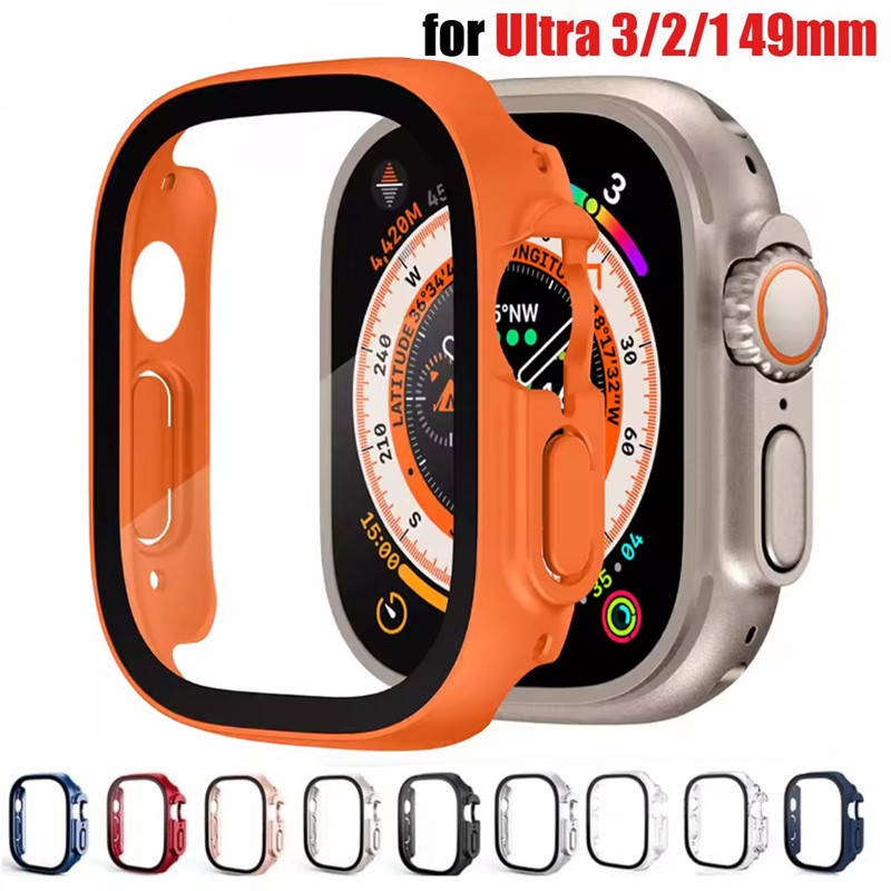 Ốp lưng kính cường lực chống nước + PC cho Apple Watch Ultra 3 49mm iWatch Series Ultra 2 / 1 49mm