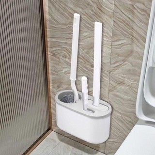  Dụng Cụ Chà Rửa Toilet 3 trong 1 - Bộ 3 Cọ bồn cầu silicon chà toilet nhà vệ sinh 