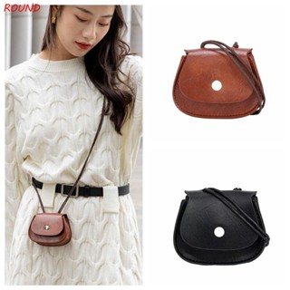 Túi đeo chéo TRÒN, Túi nhỏ Ví đựng tiền xu bằng da Pu phong cách Hàn Quốc, Túi xách Mini cổ điển Ví nhỏ Túi đựng tai nghe Túi son môi ngoài trời