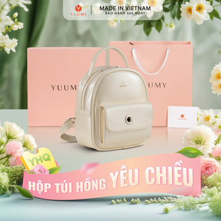  Balo Yuumy - Hộp quà  Balo da Glossy YBA110 + Hộp + Túi Giấy + Túi rút đựng sản phẩm + Thiệp viết lời chúc  