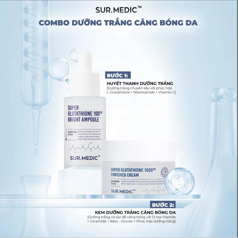 Ảnh 5 của Huyết Thanh Dưỡng Trắng SUR.MEDIC+ Super Glutathione Bright Ampoule serum làm sáng da, giảm thâm