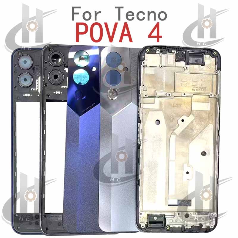 Dành Cho Tecno LG7 Pova 4 LG7 LG7n Pin Ốp điện thoại Nhà Ở Khung Giữa + Nút + LCD Khung Trước + Khun