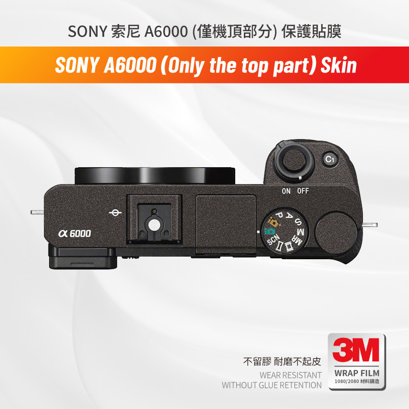 Miếng dán Skin 3M , cao cấp cho máy ảnh SONY A6000 (Chỉ phần trên cùng) Miếng dán chống trầy