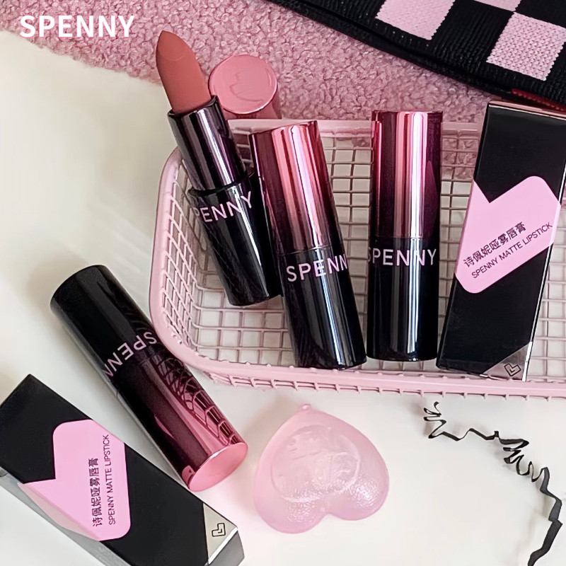 SPENNY Son lì không dễ phai dưỡng ẩm dạng rắn không dễ dính vào cốc