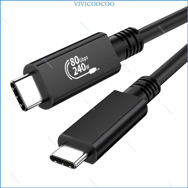 Cáp dữ liệu VIVI Type C với cáp chuyển nguồn USB C 80Gbps 240W