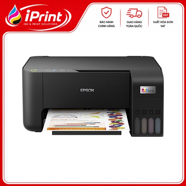 Máy in màu đa năng Epson EcoTank L3210 - Hàng chính hãng - Bao gồm 4 hộp mực