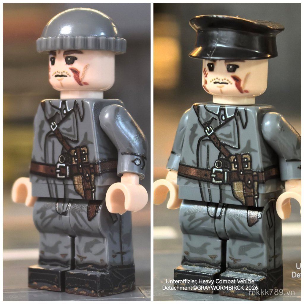 GRAYWORM Sâu Xám Tương Thích Với WWI National Plain uv In Sáu Mặt Minifigure A7V Heavy Tank Commande