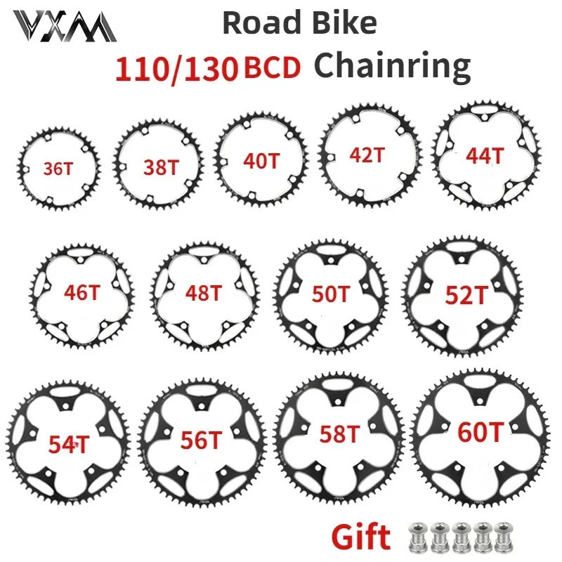 110 130 BCD Xích 36T 38T 40T 42T 46T 50T 52T 54T 56T 58T 60T Rộng Hẹp Dây Xích Xe Đạp Cho Shimano sr