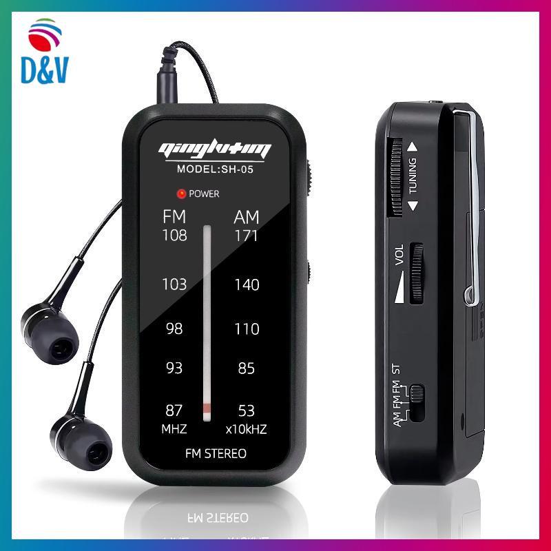 D & V 1 Cái Di Động Nhạc Playe Pin AAA Có Tai Nghe Nhà Thơ Radio Mini Walkman AM FM Radio Hand Stere
