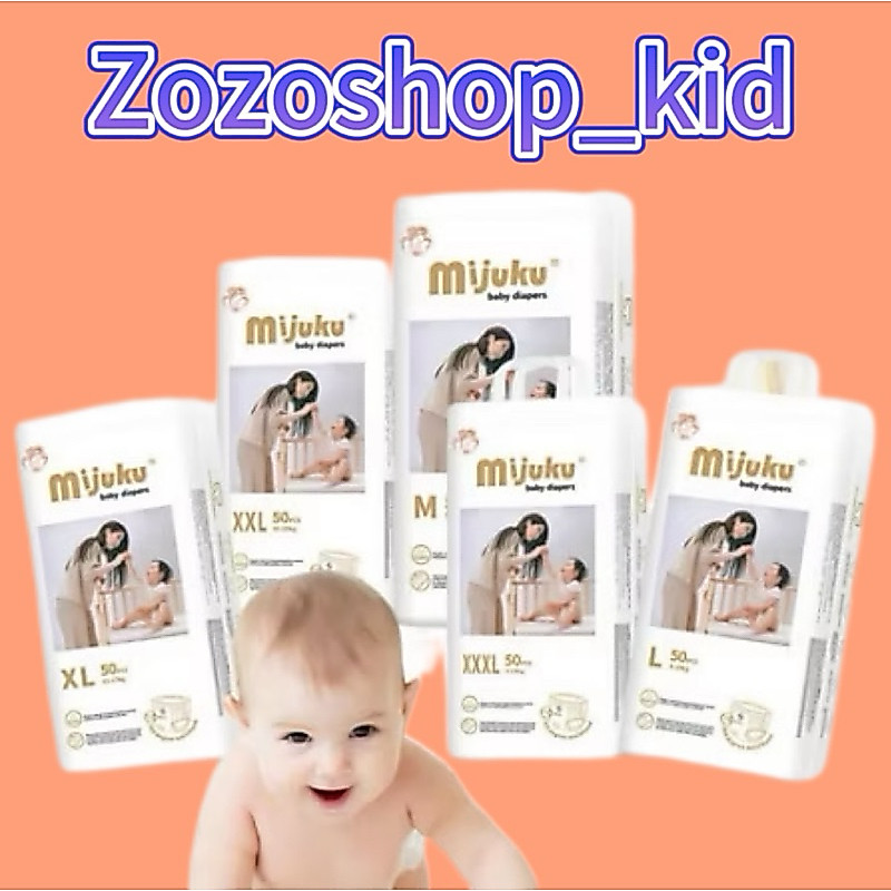 Bỉm quần Mijuku Nhật chính hãng 100 miếng đủ size M - L - XL - XXXL-4XL-5XL siêu thấm hút mềm mịn ch