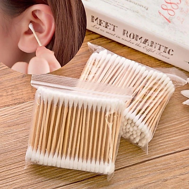 COMBO 2 Gói 100 Que Tăm Bông Thân Gỗ