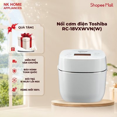 Nồi cơm điện cao tần áp suất chân không Toshiba RC-18VXWVN(W) | HÀNG ĐỘC QUYỀN - Bảo Hành 24 Tháng